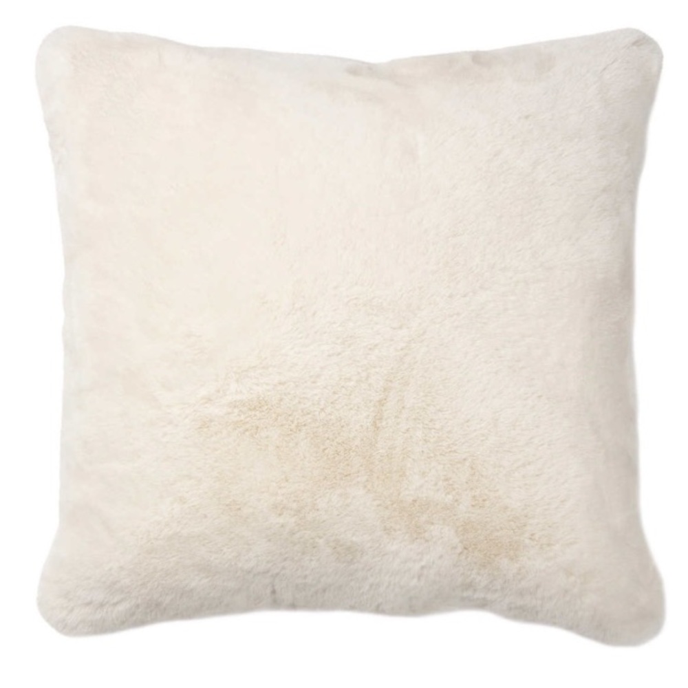 Four - Ivory Faux Fur Pillow 20”x20”